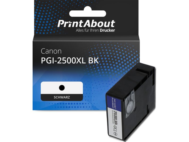 PrintAbout Druckerpatrone PGI-2500XL BK  Schwarz Hohe Kapazität für Canon
