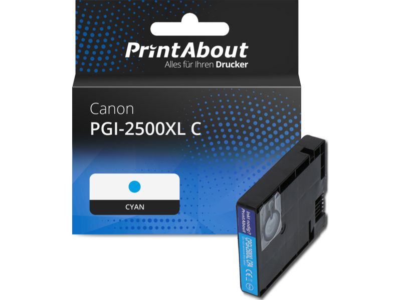 PrintAbout Druckerpatrone PGI-2500XL C  Cyan Hohe Kapazität für Canon