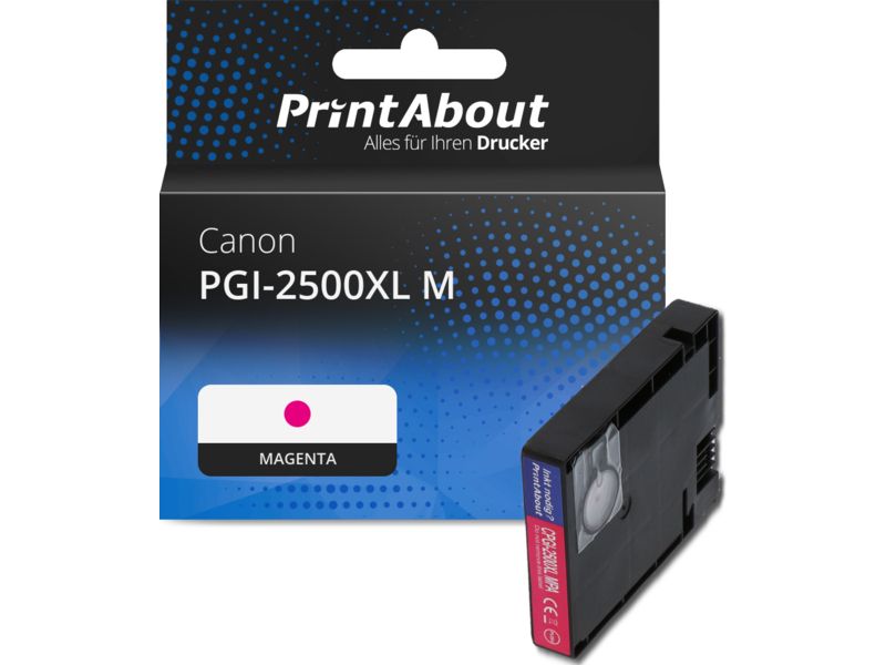 PrintAbout Druckerpatrone PGI-2500XL M Magenta Hohe Kapazität für Canon
