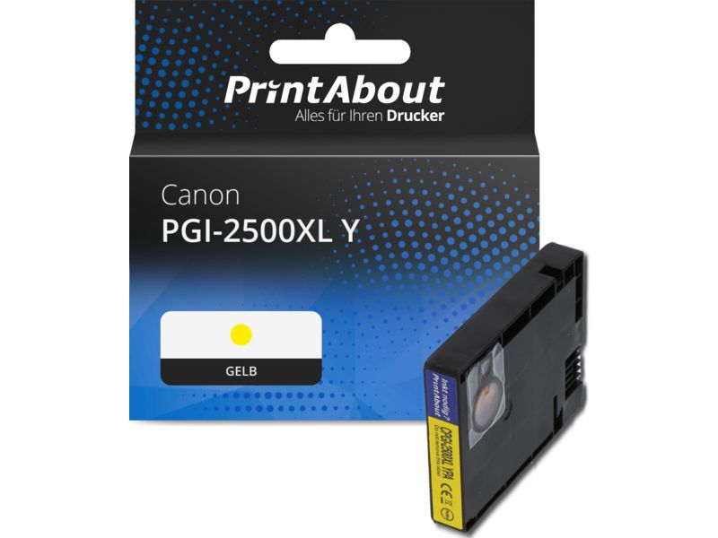 PrintAbout Druckerpatrone PGI-2500XL Y  Gelb Hohe Kapazität für Canon