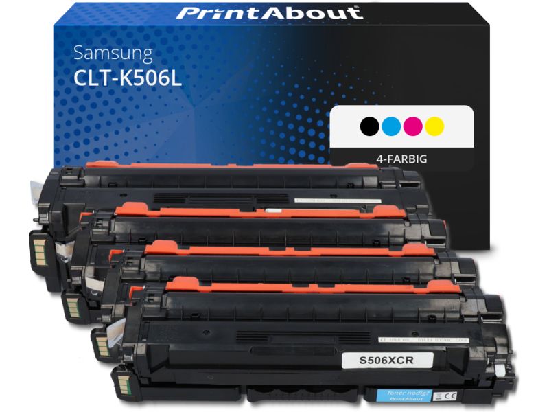 PrintAbout Toner CLT-K506L (SU171A) 4-farbig Multipack Hohe Kapazität für Samsung