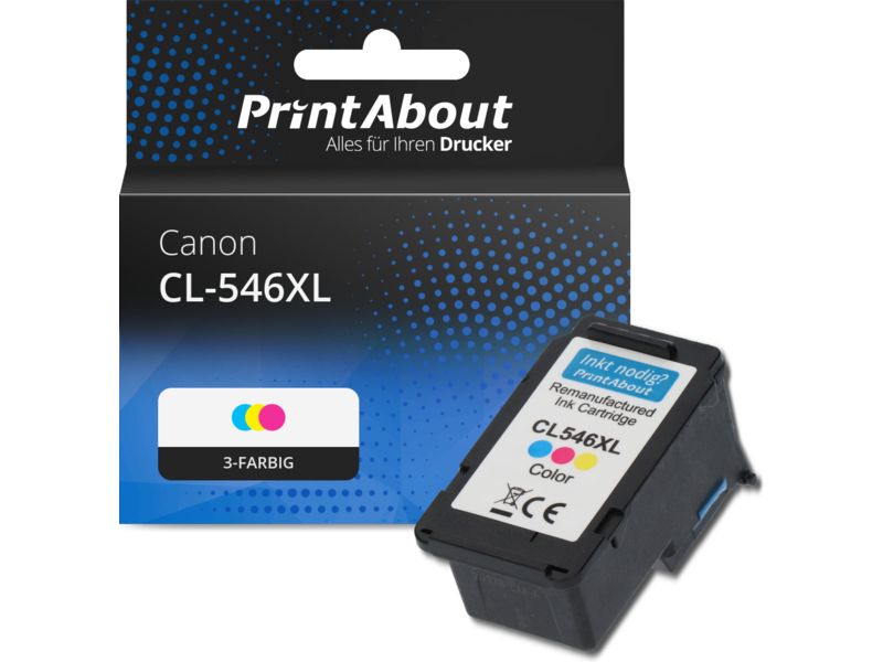 PrintAbout Druckerpatrone CL-546XL 3-farbig Hohe Kapazität für Canon