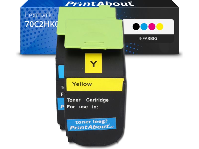 PrintAbout Toner 70C2HK0 (702HK) 4-farbig Multipack Hohe Kapazität für Lexmark