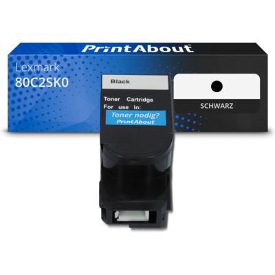 Toner kompatibel mit Lexmark 80C2SK0 (802SK) - Schwarz