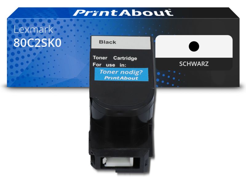 PrintAbout Toner 80C2SK0 (802SK) Schwarz für Lexmark
