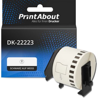 Etikettenrolle kompatibel mit Brother DK-22223 - (50 mm) - Schwarz auf weiß