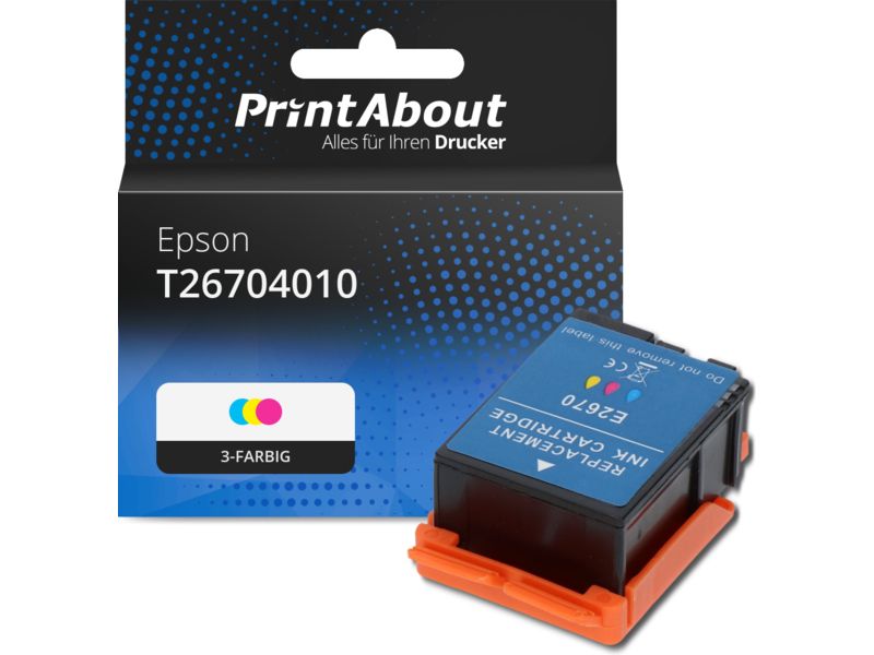 PrintAbout Druckerpatrone T26704010 (T266) 3-farbig Hohe Kapazität für Epson