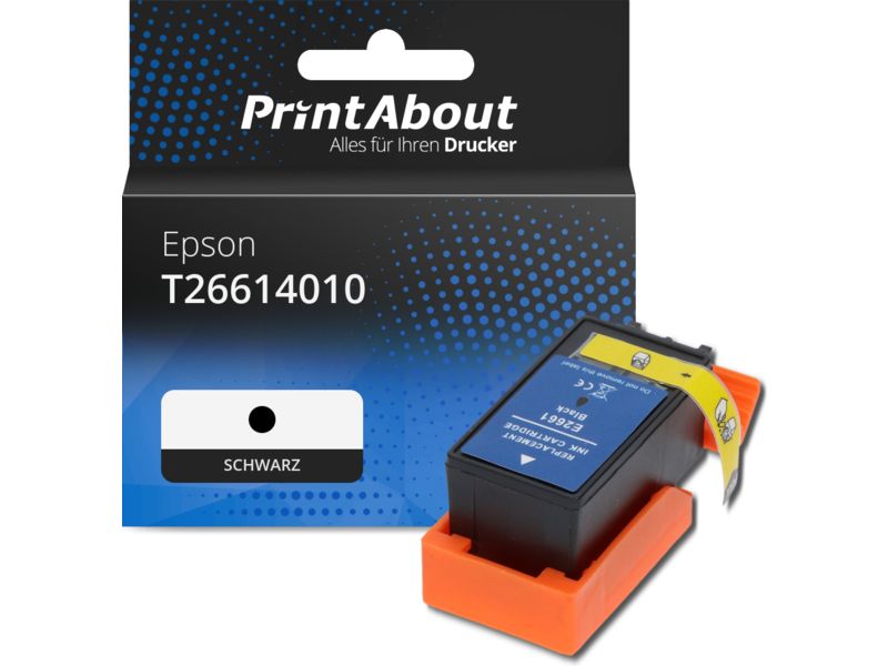 PrintAbout Druckerpatrone T26614010 Schwarz Hohe Kapazität für Epson
