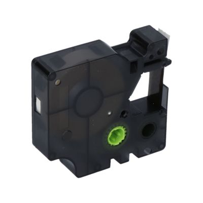 Schriftband kompatibel mit Dymo 40910 (S0720670) - (9 mm) - Schwarz auf transparent