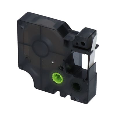 Schriftband kompatibel mit Dymo 40910 (S0720670) - (9 mm) - Schwarz auf transparent