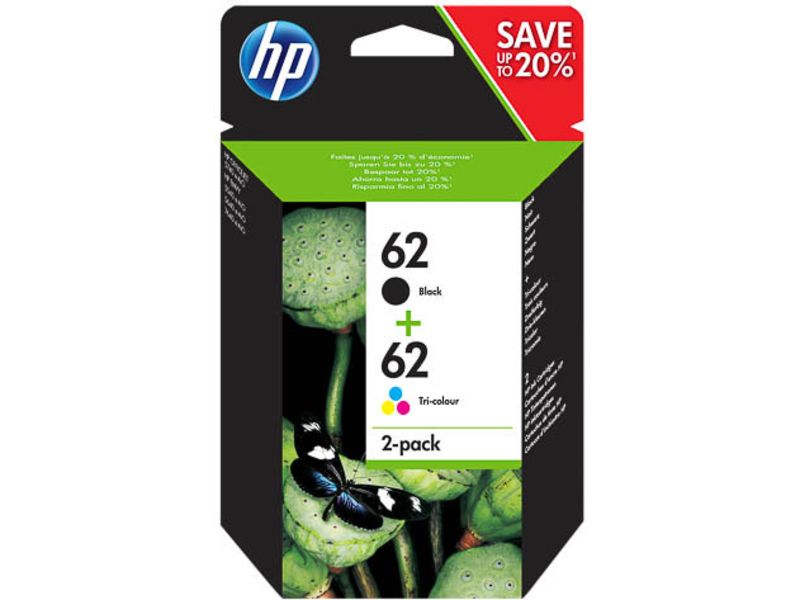 HP 62 (N9J71AE) - Schwarz + 3 Farben - Druckerpatrone - Multipack