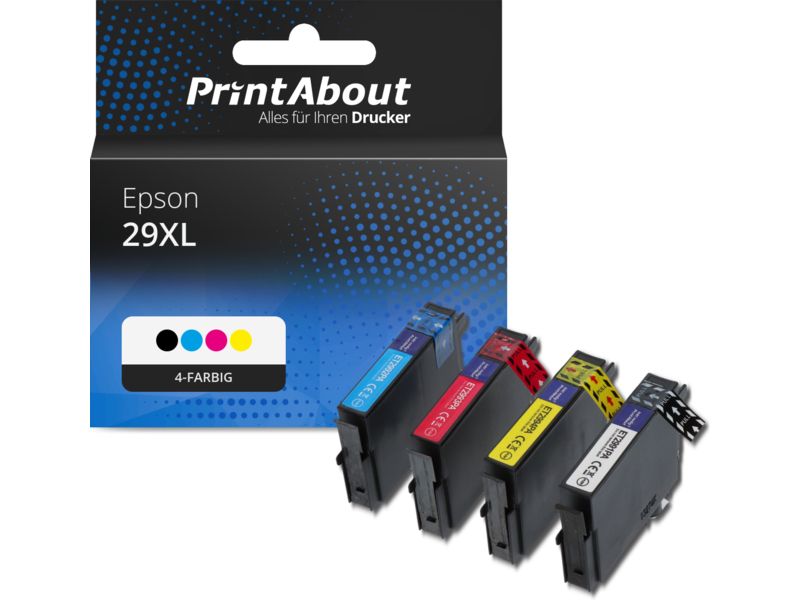 PrintAbout Druckerpatrone 29XL (T2996) 4-farbig Multipack Hohe Kapazität für Epson