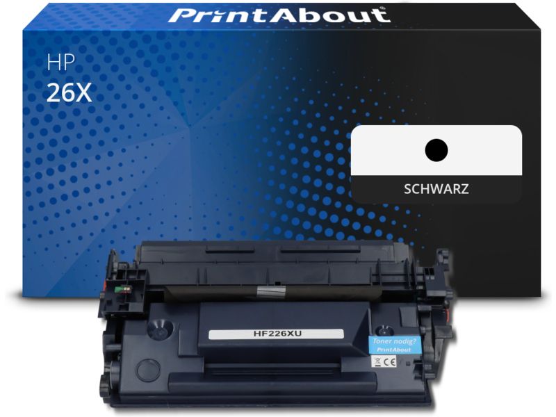 PrintAbout Toner 26X (CF226X) Schwarz Hohe Kapazität für HP