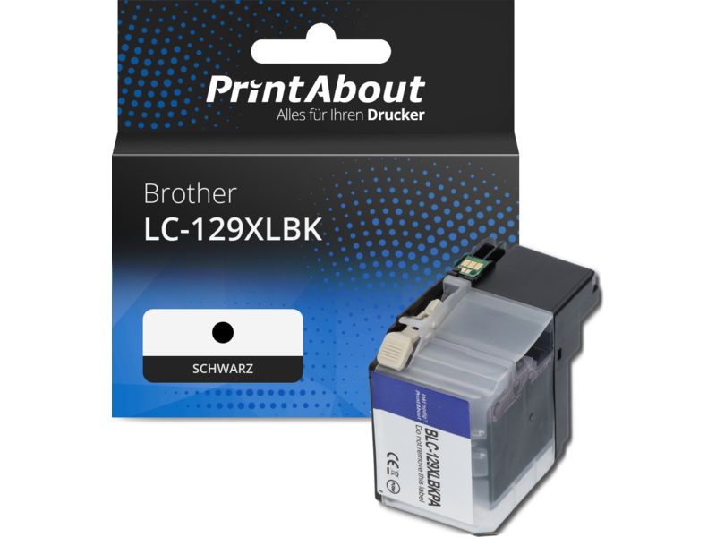 PrintAbout Druckerpatrone LC-129XLBK Schwarz Hohe Kapazität für Brother