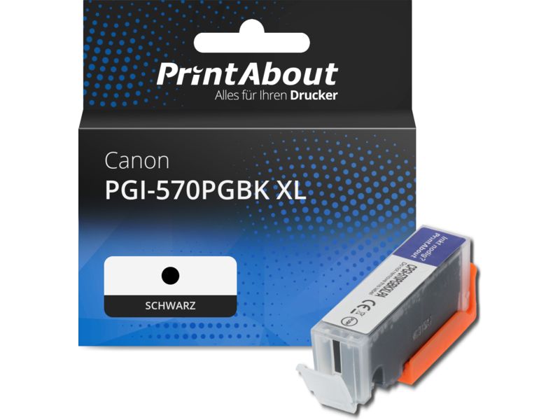 PrintAbout Druckerpatrone PGI-570PGBK XL Schwarz Hohe Kapazität für Canon
