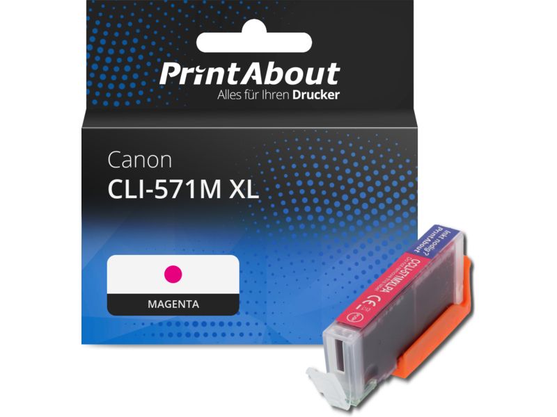 PrintAbout Druckerpatrone CLI-571M XL Magenta Hohe Kapazität für Canon