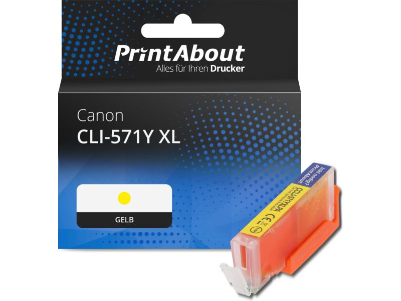 PrintAbout Druckerpatrone CLI-571Y XL Gelb Hohe Kapazität für Canon