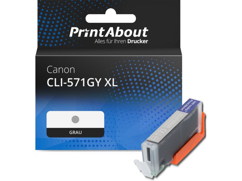 PrintAbout Druckerpatrone CLI-571GY XL Grau Hohe Kapazität für Canon