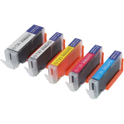 Druckerpatrone kompatibel mit Canon PGI-570 XL / CLI-571 XL PGBK/C/M/Y/BK - 5-Farben Multipack - Hohe Kapazität