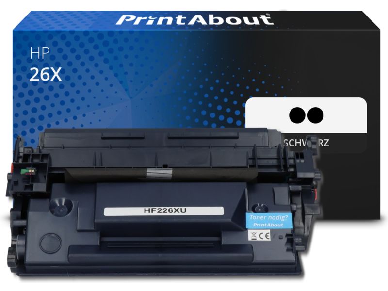 PrintAbout Toner 26X (CF226XD) Schwarz Multipack Hohe Kapazität für HP