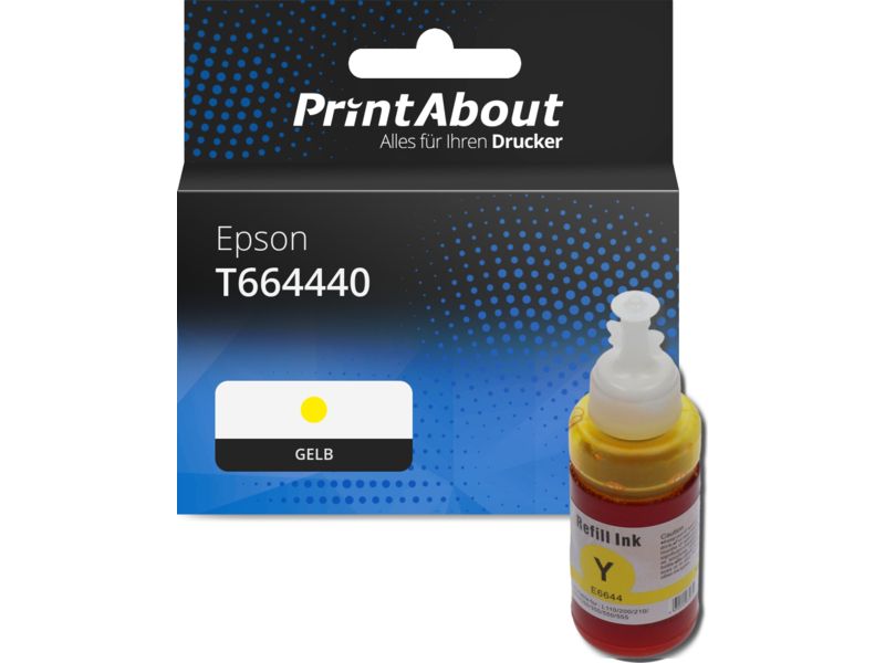 PrintAbout Druckerpatrone T664440 Gelb für Epson