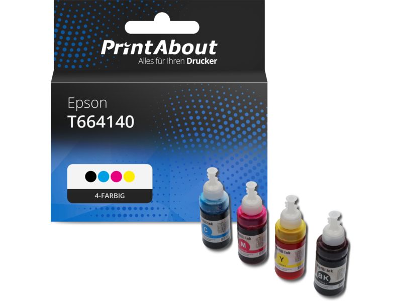PrintAbout Druckerpatrone T664140 4-farbig Multipack für Epson