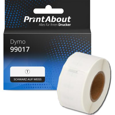 Etikettenrolle kompatibel mit Dymo 99017 (S0722460) - (50 mm x 12 mm) - Schwarz auf weiß