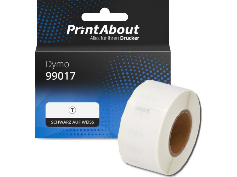 PrintAbout Etikett 99017 Schwarz auf weiß (50 mm x 12 mm) für Dymo