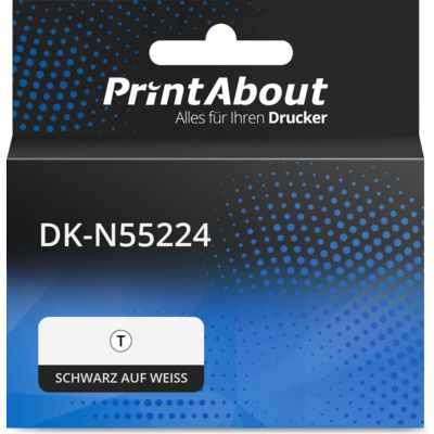 Etikettenrolle kompatibel mit Brother DK-N55224 - (54 mm) - Schwarz auf weiß