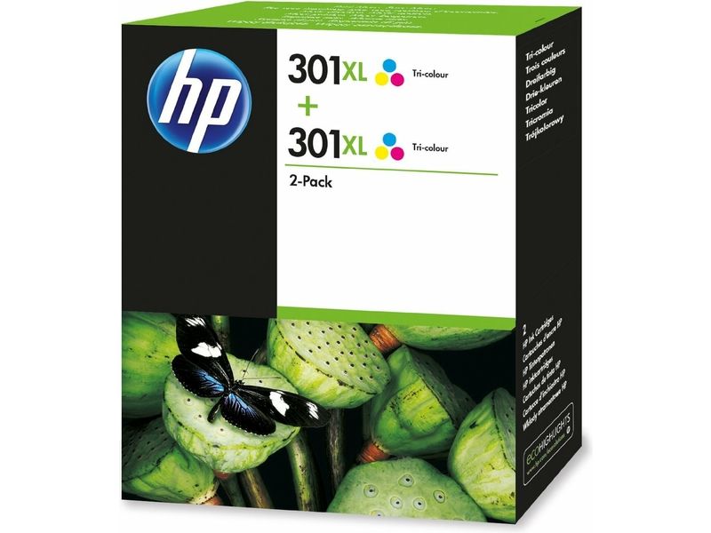 HP 301XL (D8J46AE) Druckerpatrone -  2x 3-farbig - Hoher Kapazität - Multipack