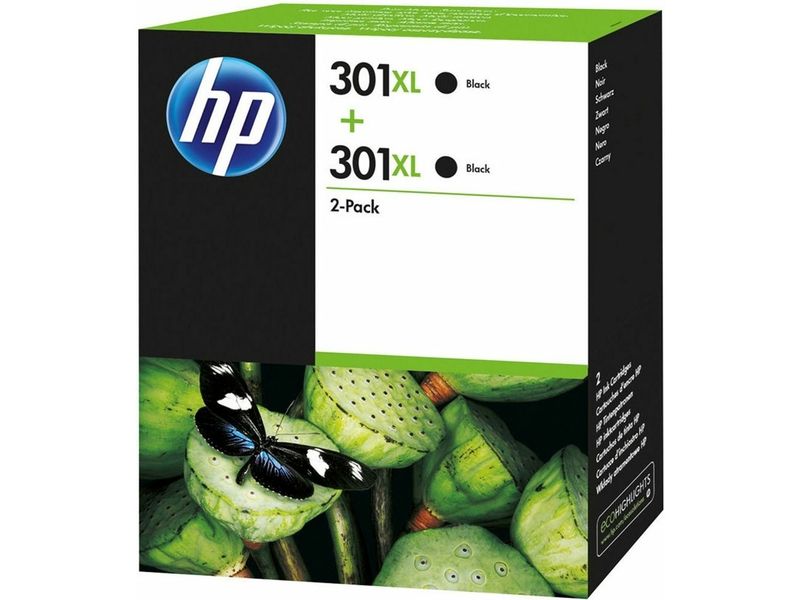 HP 301XL (D8J45AE) Druckerpatrone - 2x Schwarz - Hoher Kapazität - Multipack