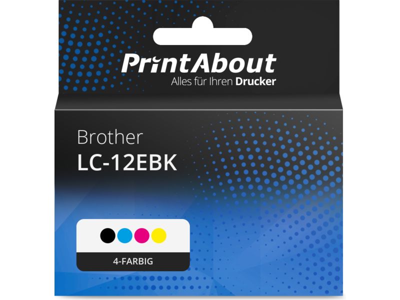 PrintAbout Druckerpatrone LC-12EBK 4-farbig Multipack für Brother