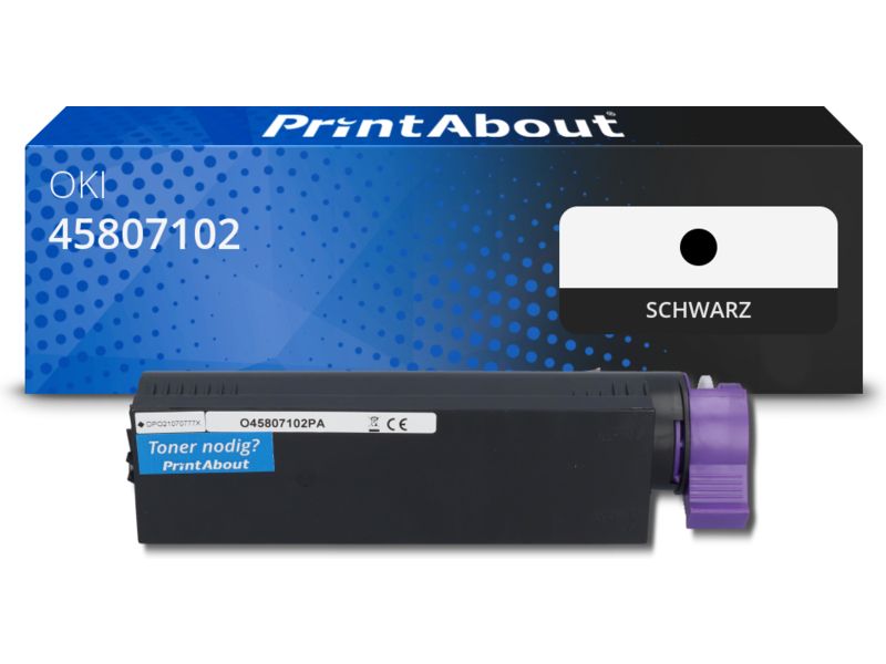 PrintAbout Toner 45807102 Schwarz für OKI