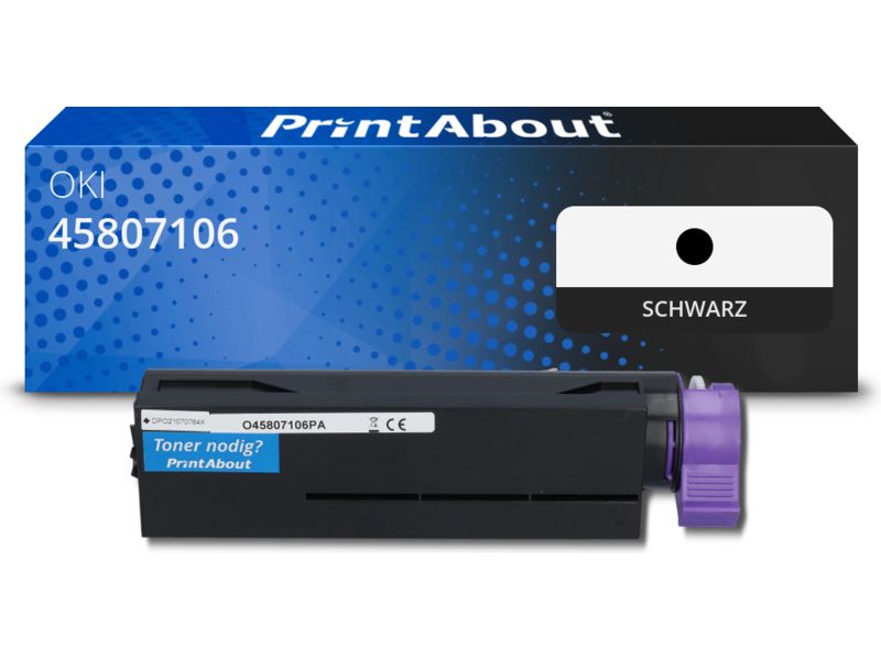 PrintAbout Toner 45807106 Schwarz für OKI