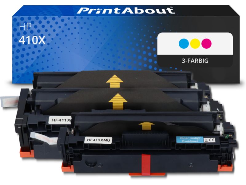 PrintAbout Toner 410X (CF252XM) 3-farbig Multipack Hohe Kapazität für HP