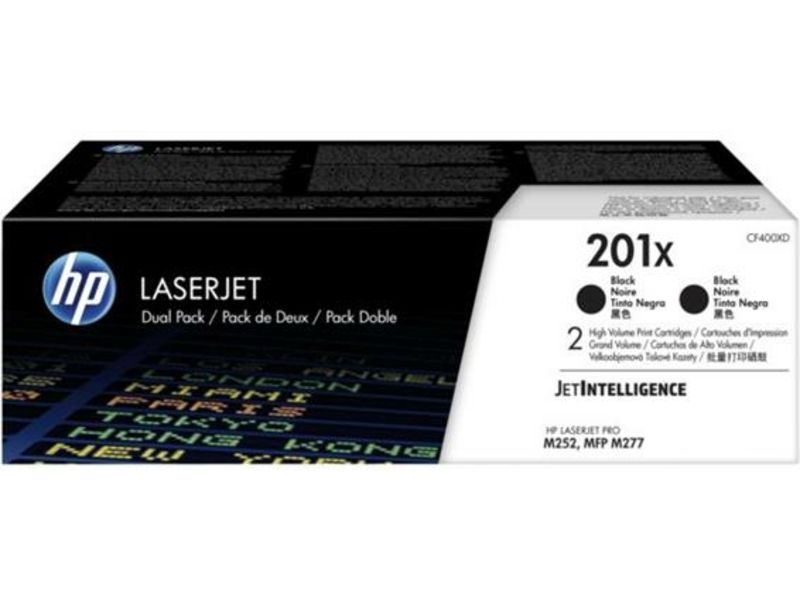 Toner kompatibel mit HP 201X (CF400XD) - 2x Schwarz - Hohe Kapazität - Multipack