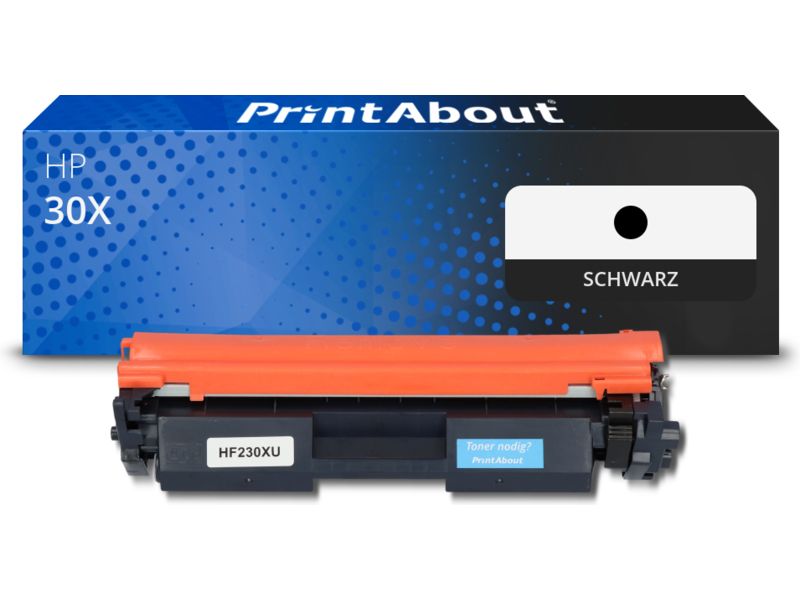 PrintAbout Toner 30X (CF230X) Schwarz Hohe Kapazität für HP