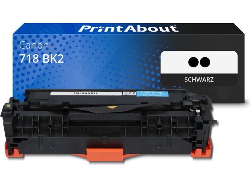 PrintAbout Toner 718 BK2 Schwarz Multipack für Canon