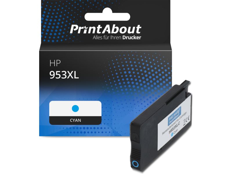 PrintAbout Druckerpatrone 953XL (F6U16AE) Cyan Hohe Kapazität für HP