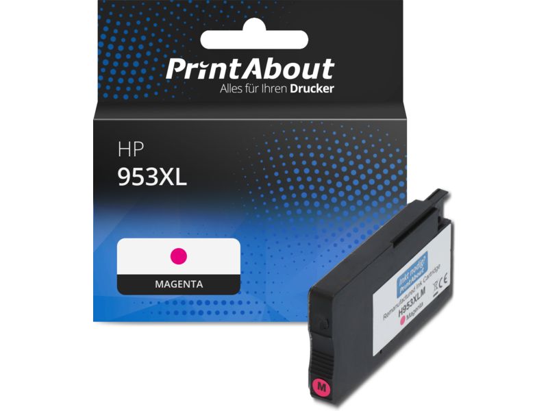 PrintAbout Druckerpatrone 953XL (F6U17AE) Magenta Hohe Kapazität für HP