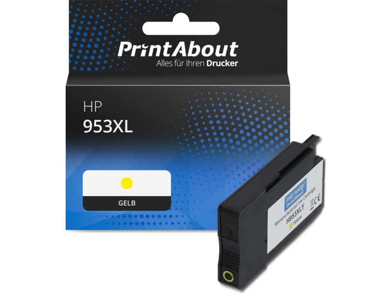 PrintAbout Druckerpatrone 953XL (F6U18AE) Gelb Hohe Kapazität für HP