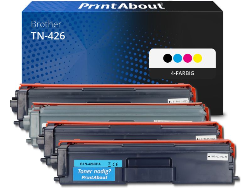 PrintAbout Toner TN-426 4-farbig Multipack Extra hohe Kapazität für Brother
