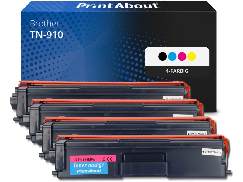 PrintAbout Toner TN-910 4-farbig Multipack Extra hohe Kapazität für Brother