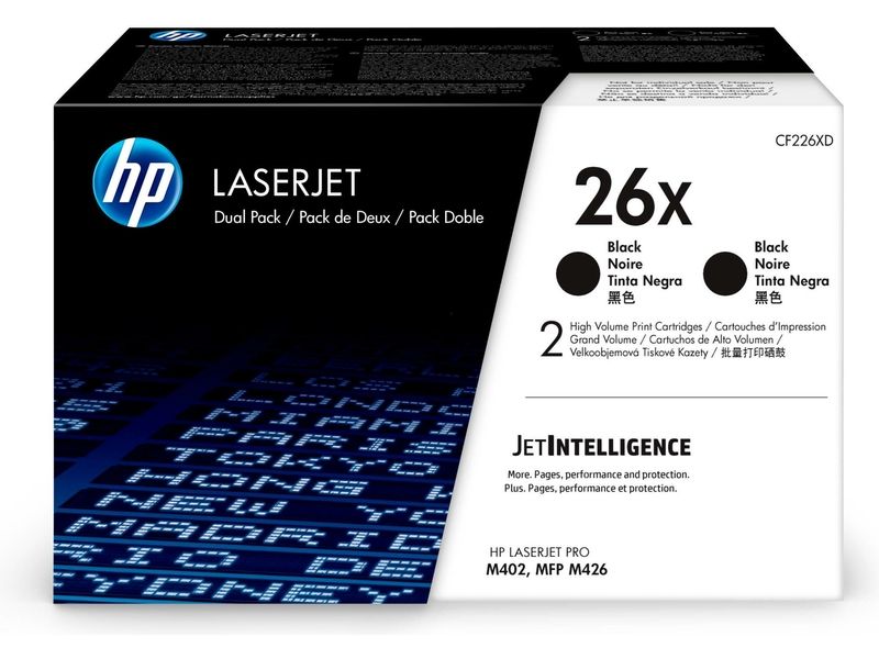 Toner kompatibel mit HP 26X (CF226XD) - 2x Schwarz - Hohe Kapazität - Multipack