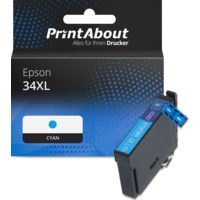 Druckerpatrone kompatibel mit Epson 34XL (C13T34724010) - Cyan - Hohe Kapazität