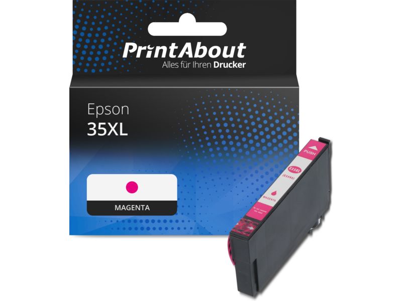 PrintAbout Druckerpatrone 35XL (C13T35934010) Magenta Hohe Kapazität für Epson