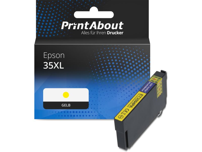 PrintAbout Druckerpatrone 35XL (C13T35944010) Gelb Hohe Kapazität für Epson