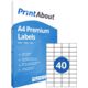 PrintAbout Premium A4-Stickerbogen 40 pro Bogen (52,5 mm x 29,7 mm)