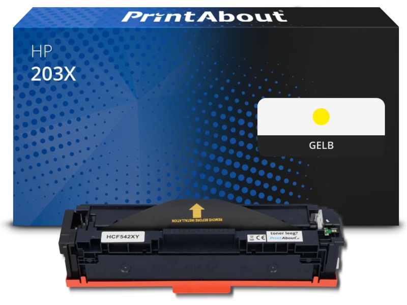 PrintAbout Toner 203X (CF542X) Gelb Hohe Kapazität für HP