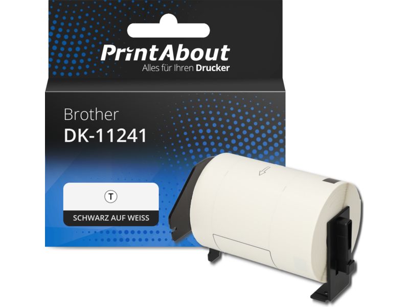 PrintAbout Etikett DK-11241 Schwarz auf weiß (102 mm x 152 mm) für Brother